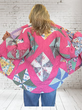 Quilt jacket "pinwheels in pink"